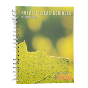 Cuaderno +Fácil Cornell tapa dura 80 hojas, Método ahorra tiempo y textos, ideas geniales, Unidad.