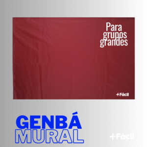 Genbá mural grupos grandes, 3.0x1.5 mts color azul rey/burdeo/verde oliva, pizarra interactiva para lluvias de ideas, planificación, organización, creatividad. 1 unidad